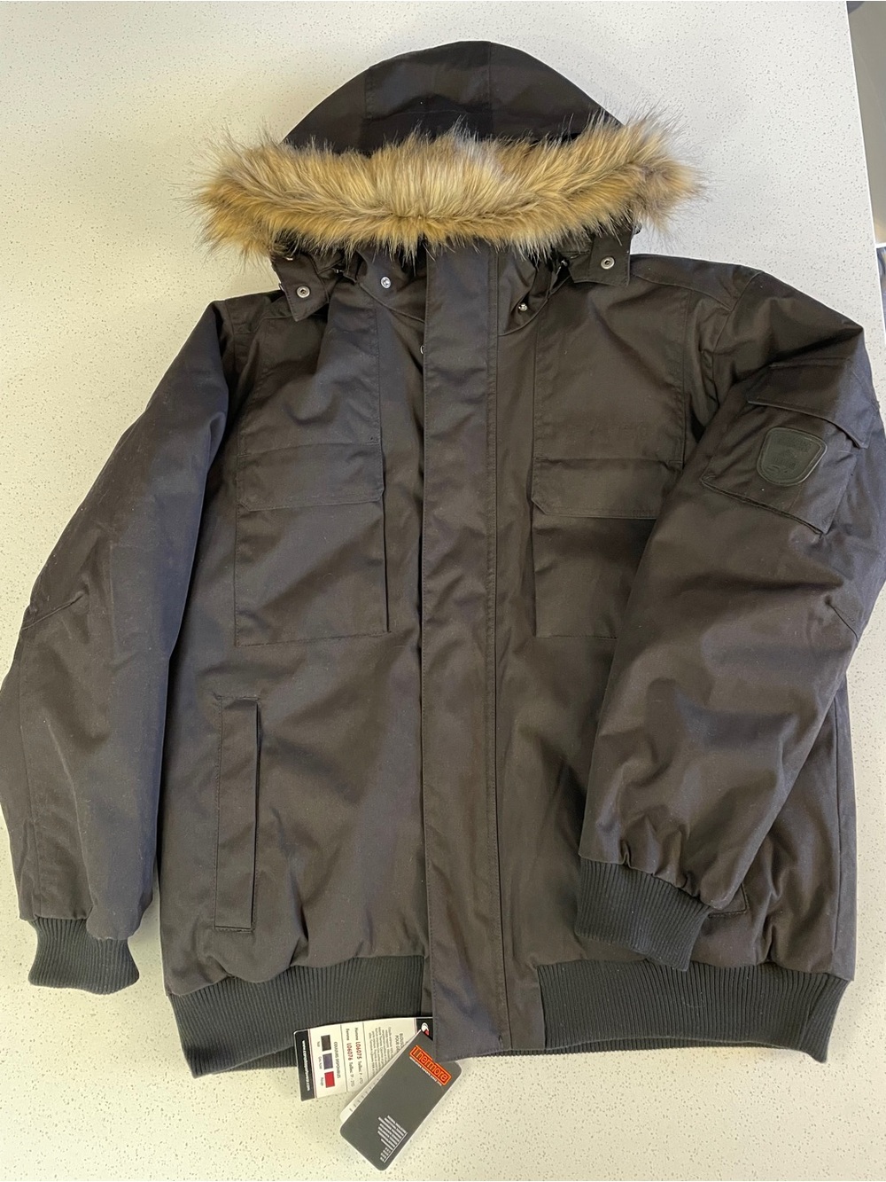 Men's Black Bomber-style Parka Jacket, Sz XL, Canada Sportwear